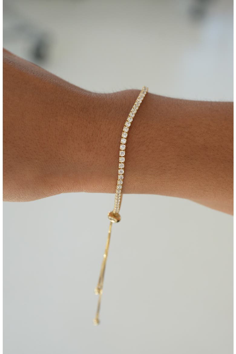 Cubic Zirconia Slider Bracelet, Alternate, color, GOLD