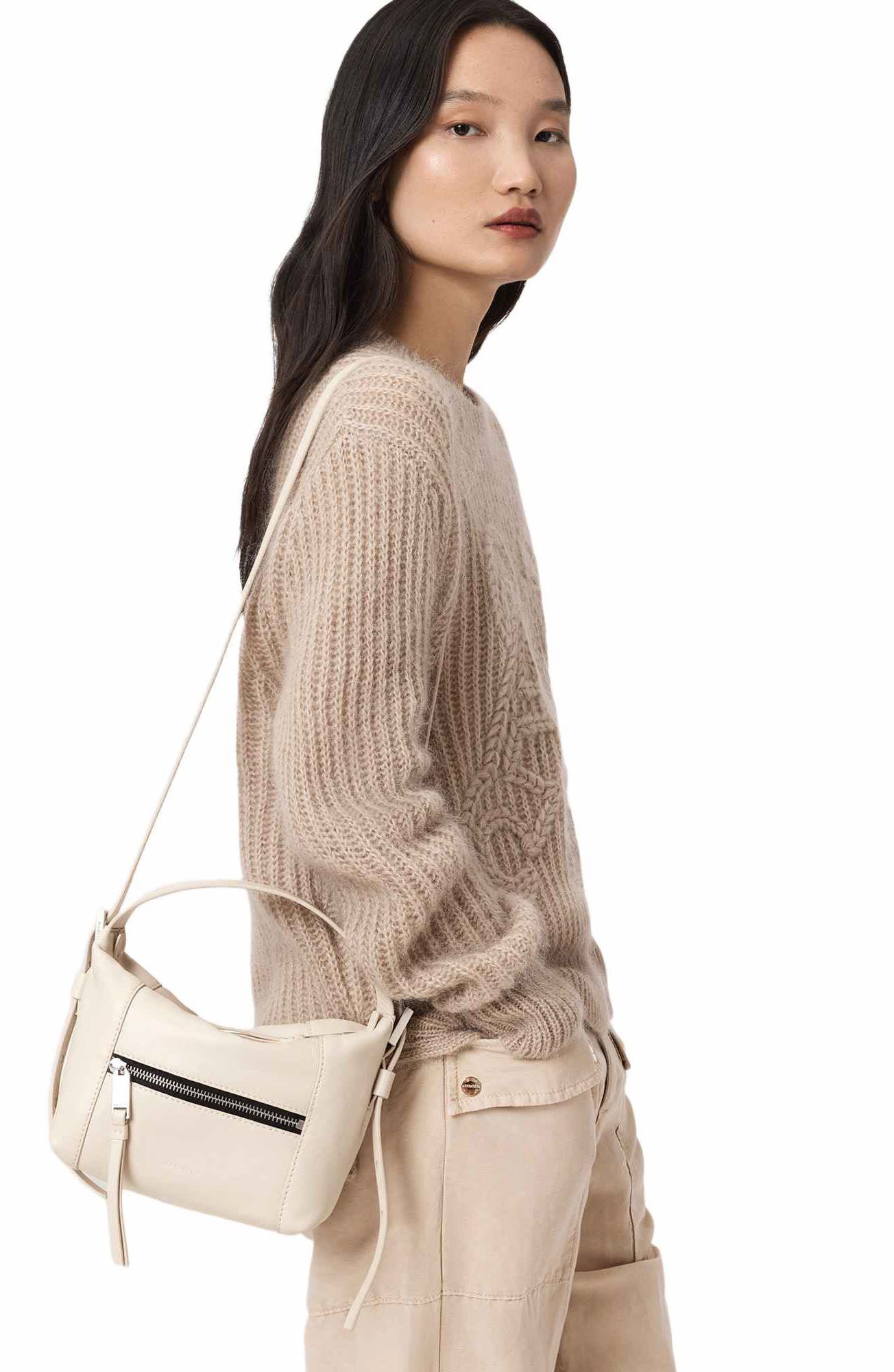Mini Vega Grab Leather Crossbody Bag, Alternate, color, SAHARA WHITE