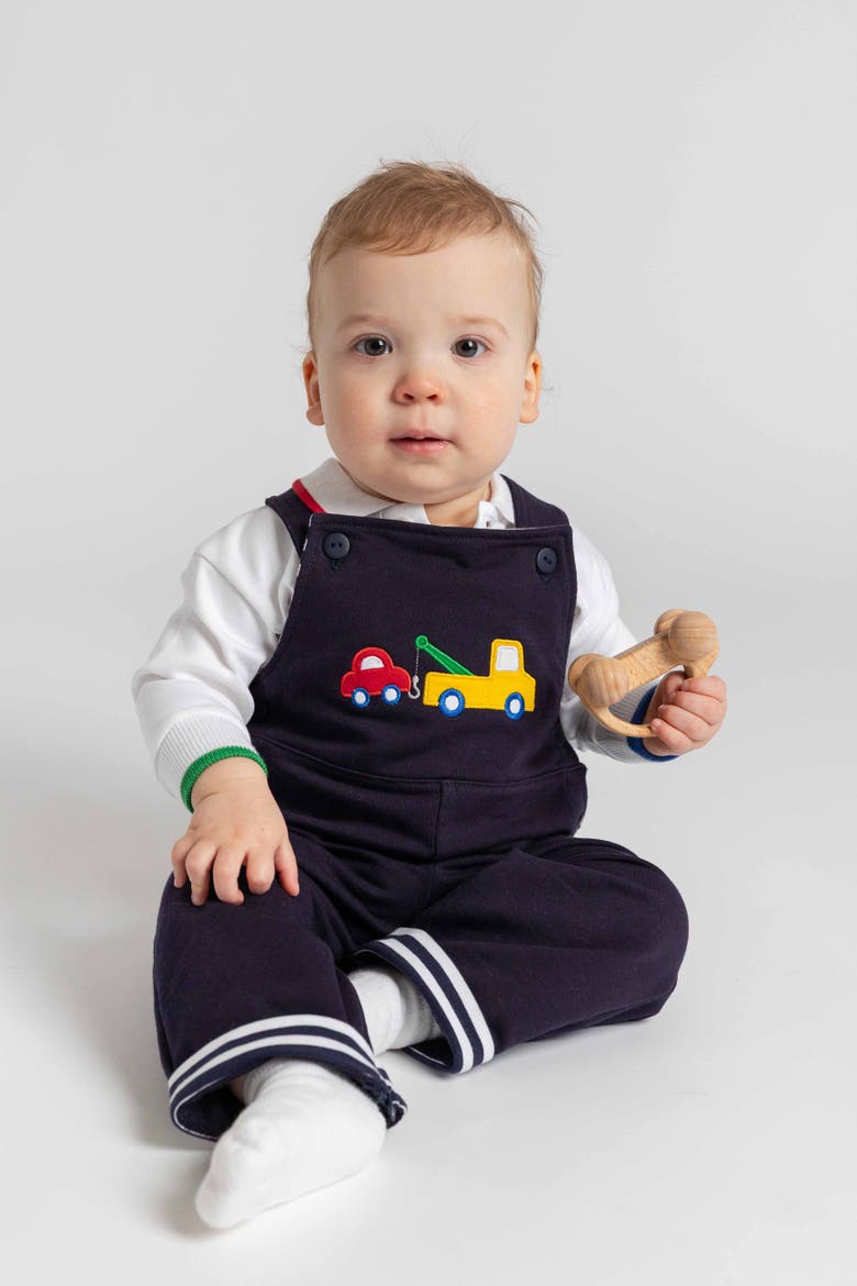French Terry Knit Longall With Tow Truck, Alternate, color, Navy Blue