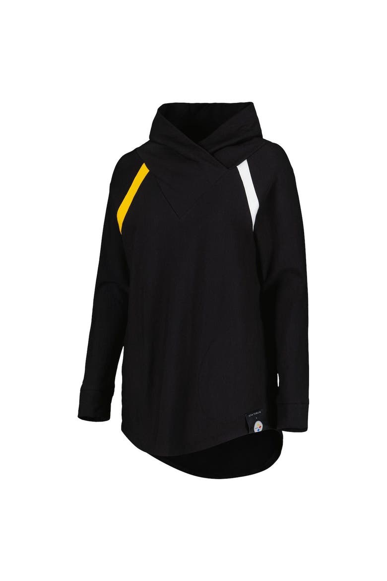 Women's KIYA TOMLIN Black Pittsburgh Steelers Tri-Blend Raglan Pullover Sweatshirt, Alternate, color, Black