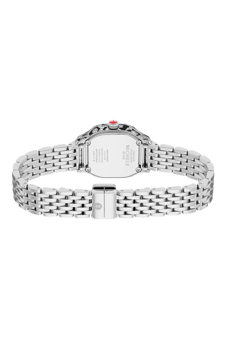 Mini Meggie Leopard Dial Diamond Bracelet Watch, 23mm x 25mm, Alternate, color, TWO TONE