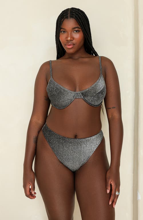 Dippin Daisys West Coast Underwire Bikini Top In Sparkle Black