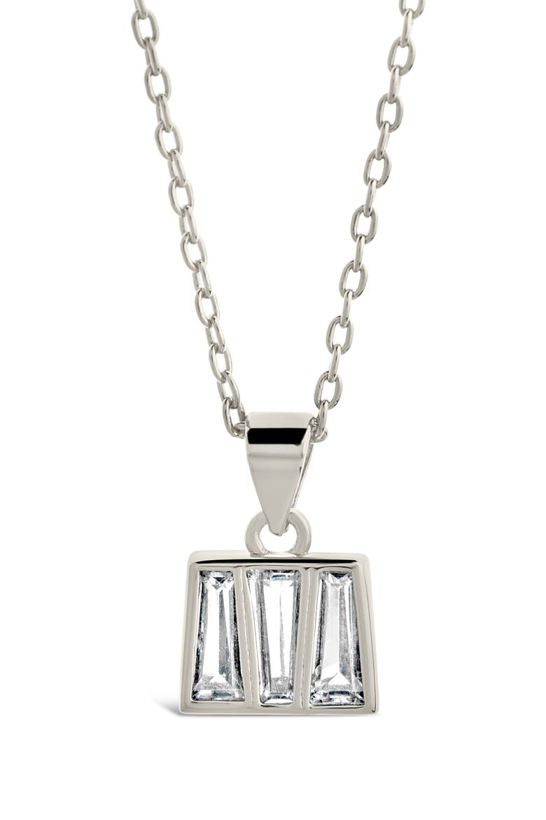 Colsie CZ Pendant Necklace, Alternate, color, SILVER