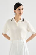 Brunello Cucinelli Rib knit polo
