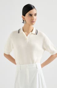 Brunello Cucinelli Rib knit polo