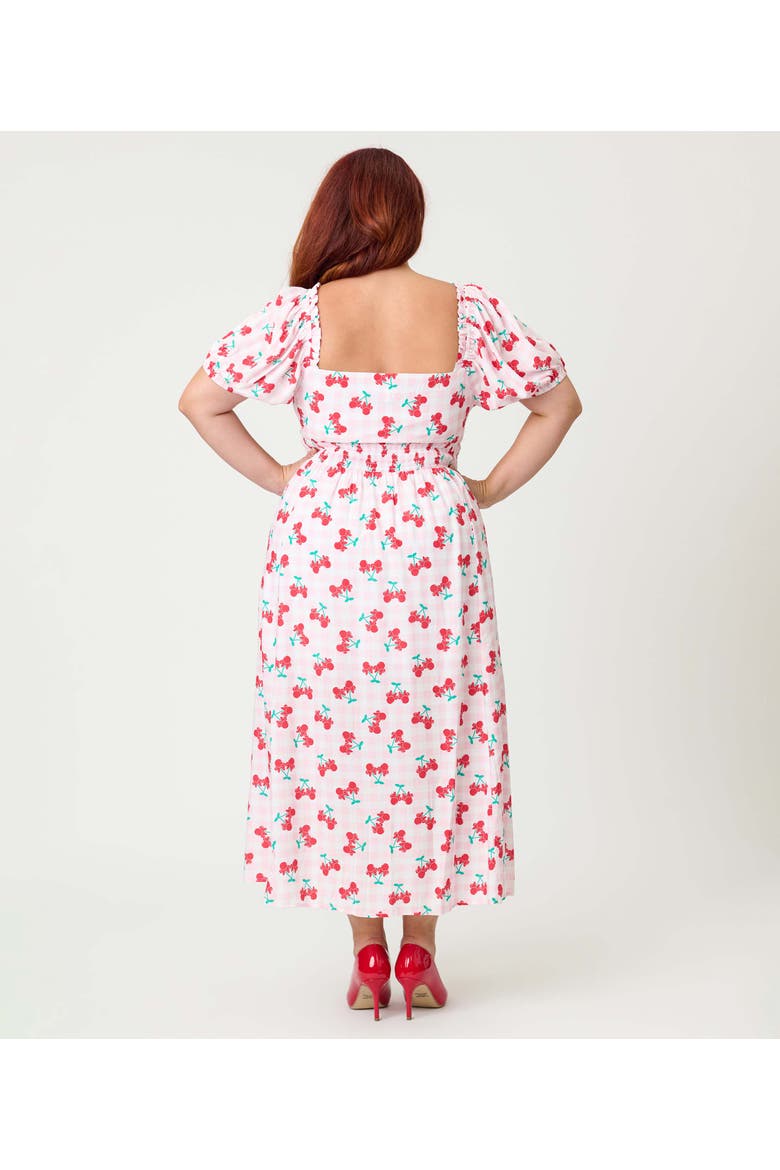 Plus Size Sweetheart Midi Dress, Alternate, color, Pink Gingham W/Cherries