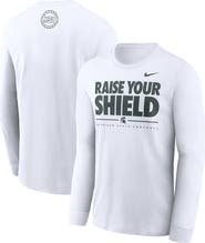 Nike Men's Nike White Michigan State Spartans 2025 Football Fan Raise Your Shield Long Sleeve T-Shirt