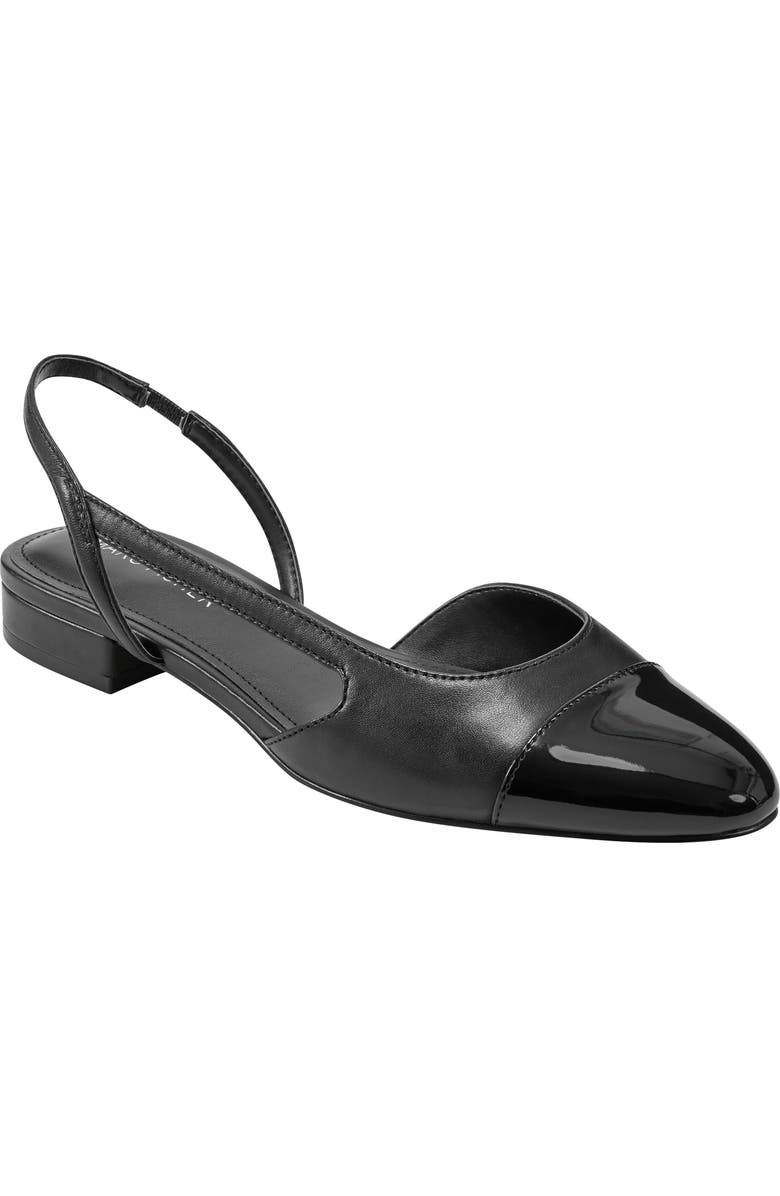 Marc Fisher Dela Slingback Flat, Main, color, Black