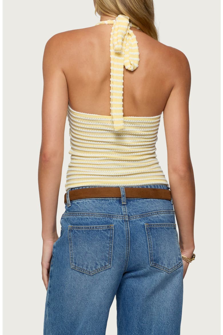 Lovina Textured Stripe Halter Top, Alternate, color, YELLOW