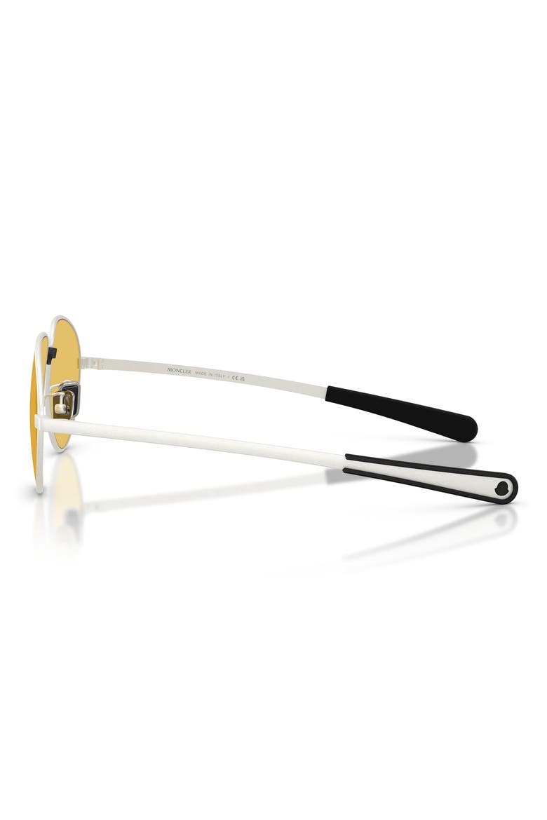 55mm Pilot Sunglasses, Alternate, color, MATTE SILVER / SOLID YELLOW