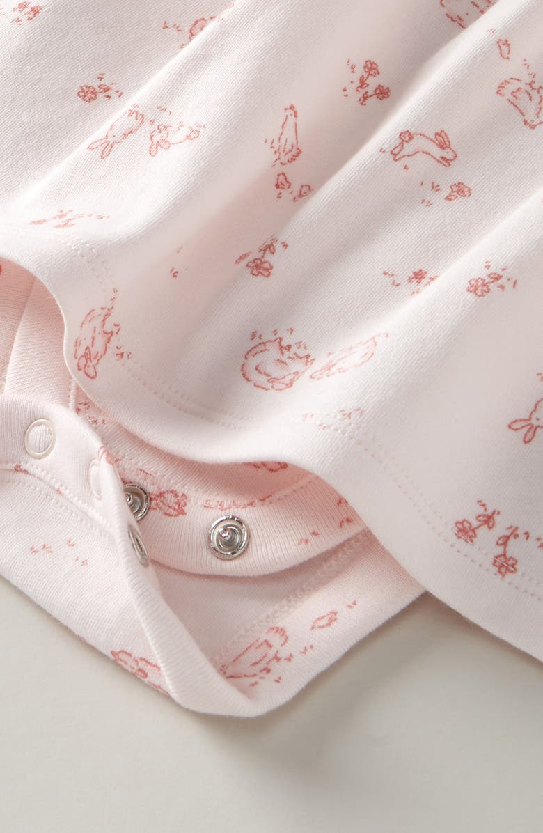 Nordstrom Smocked Waist Skirted Cotton Blend Bodysuit, Alternate, color, Pink Heaven Pasture Toile