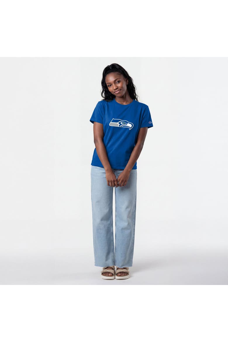 Women's Champion  Royal Seattle Seahawks Logo T-Shirt, Alternate, color, Royal