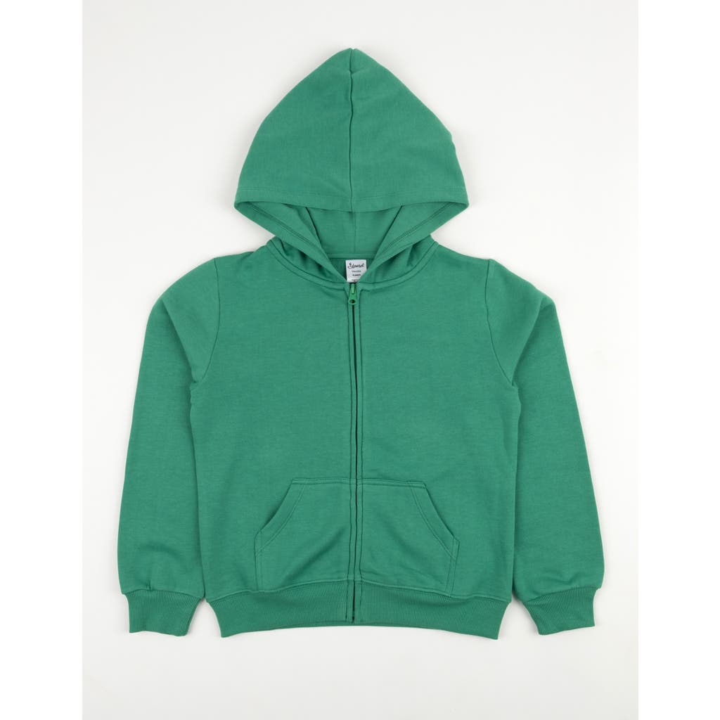 Leveret Kids Zip-up Sweatshirt Hoodie, Cotton Blend, Solid Colors In Green