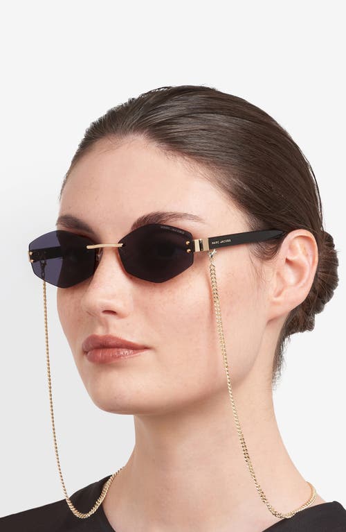 Marc Jacobs 57mm Geometric Sunglasses With Chain In Gold