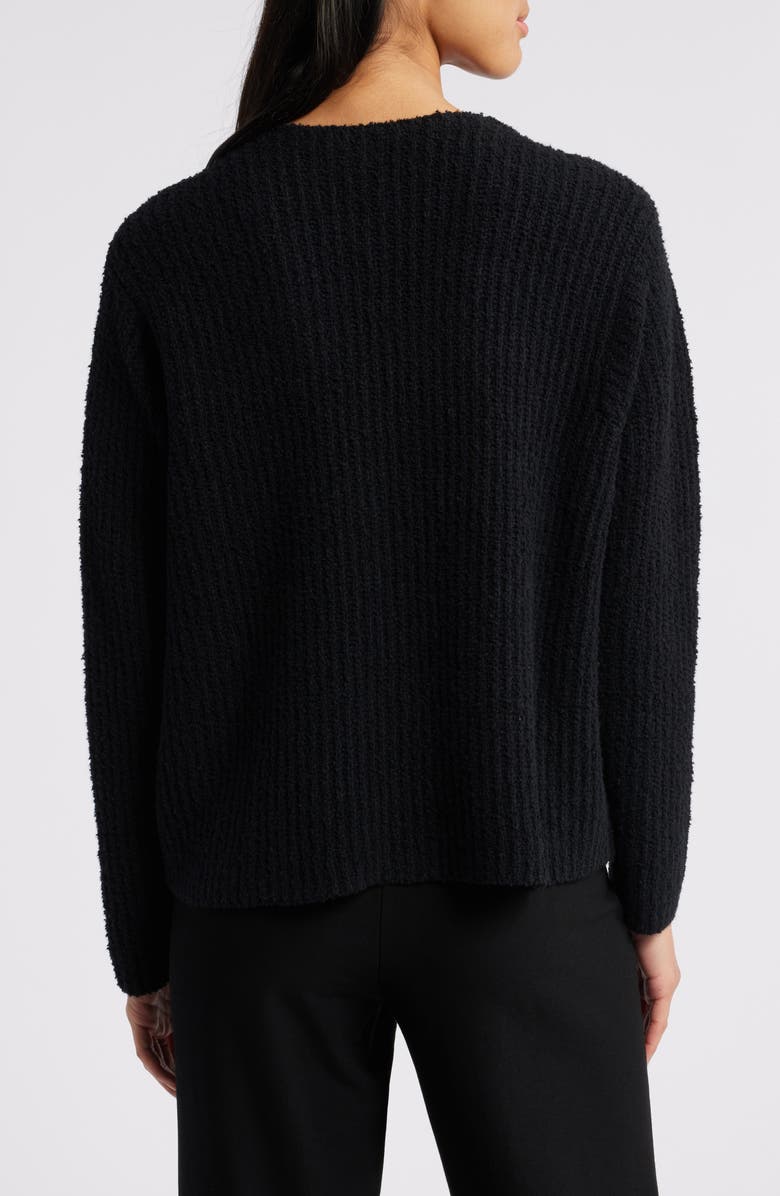 Eileen Fisher V-Neck Organic Cotton & Cashmere Blend Sweater, Alternate, color, Black