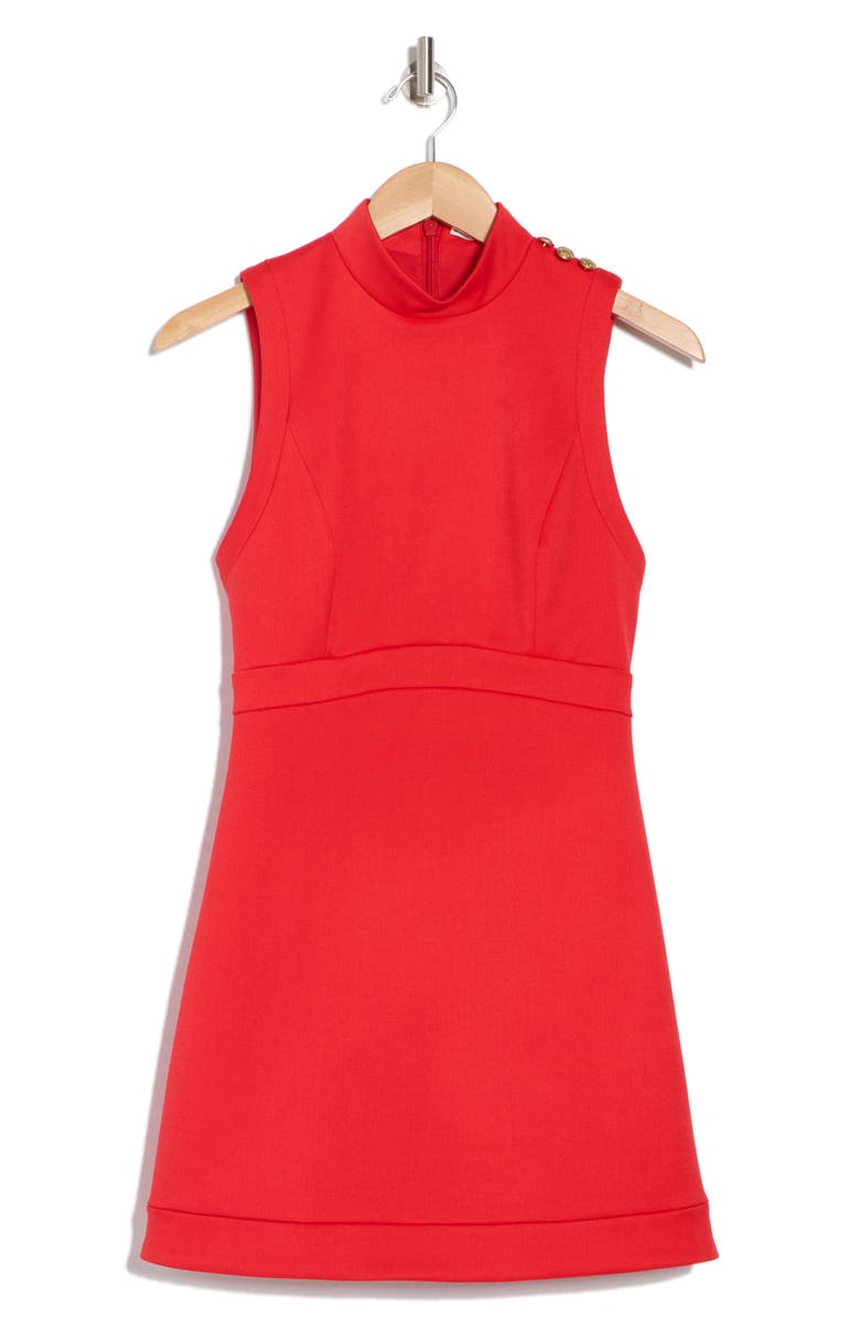 Alice + Olivia Victoria Mock Neck Sheath Dress, Alternate, color, 