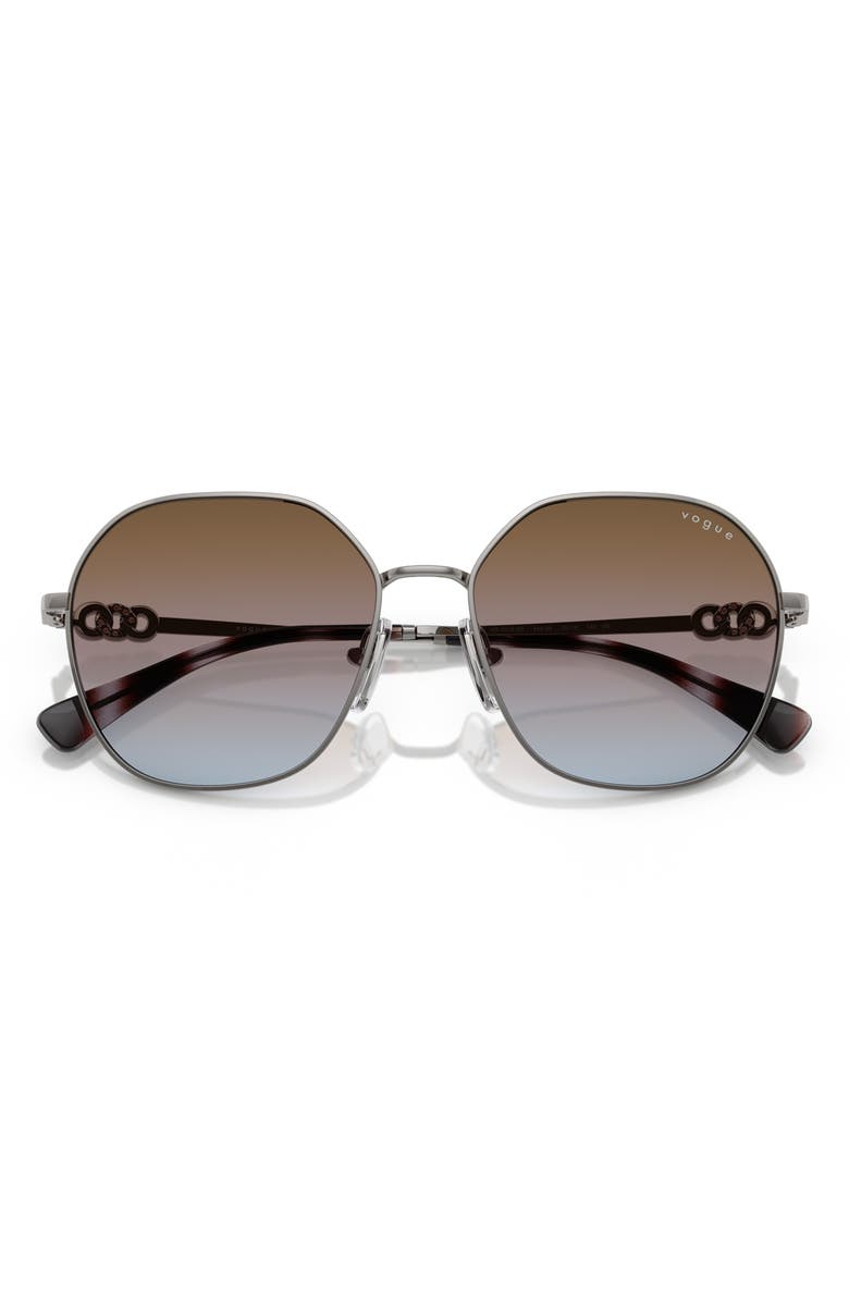 VOGUE 55mm Gradient Irregular Sunglasses, Alternate, color, Gunmetal