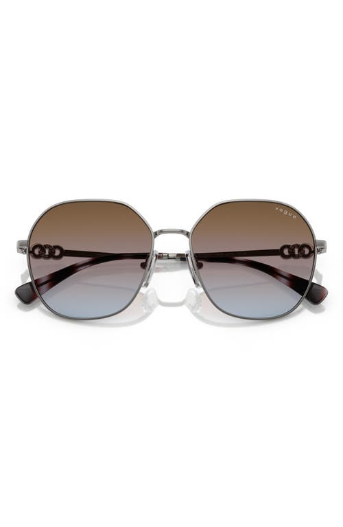 Vogue 55mm Gradient Irregular Sunglasses In Gunmetal