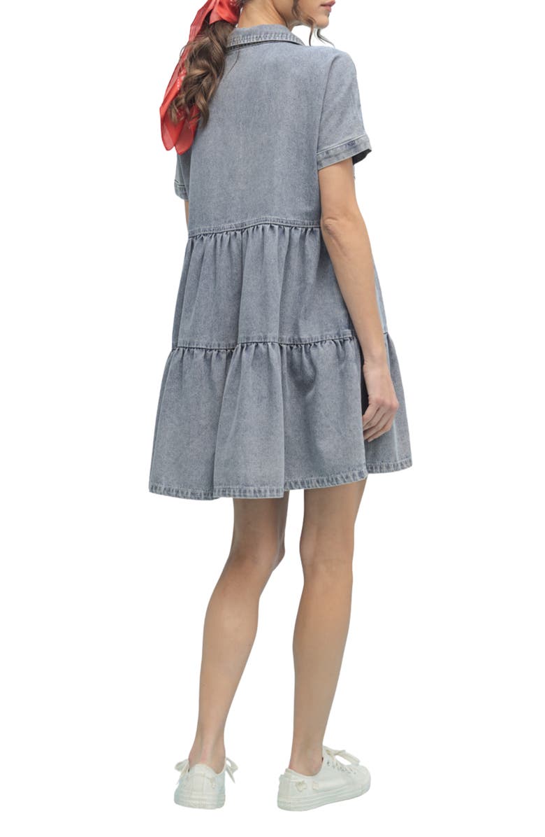 WISHLIST Tiered Babydoll Dress, Alternate, color, Denim
