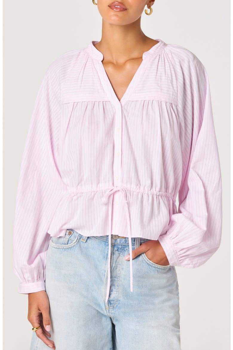 Jessalyn Long Sleeve Woven Shirt, Alternate, color, PINK STRIPE