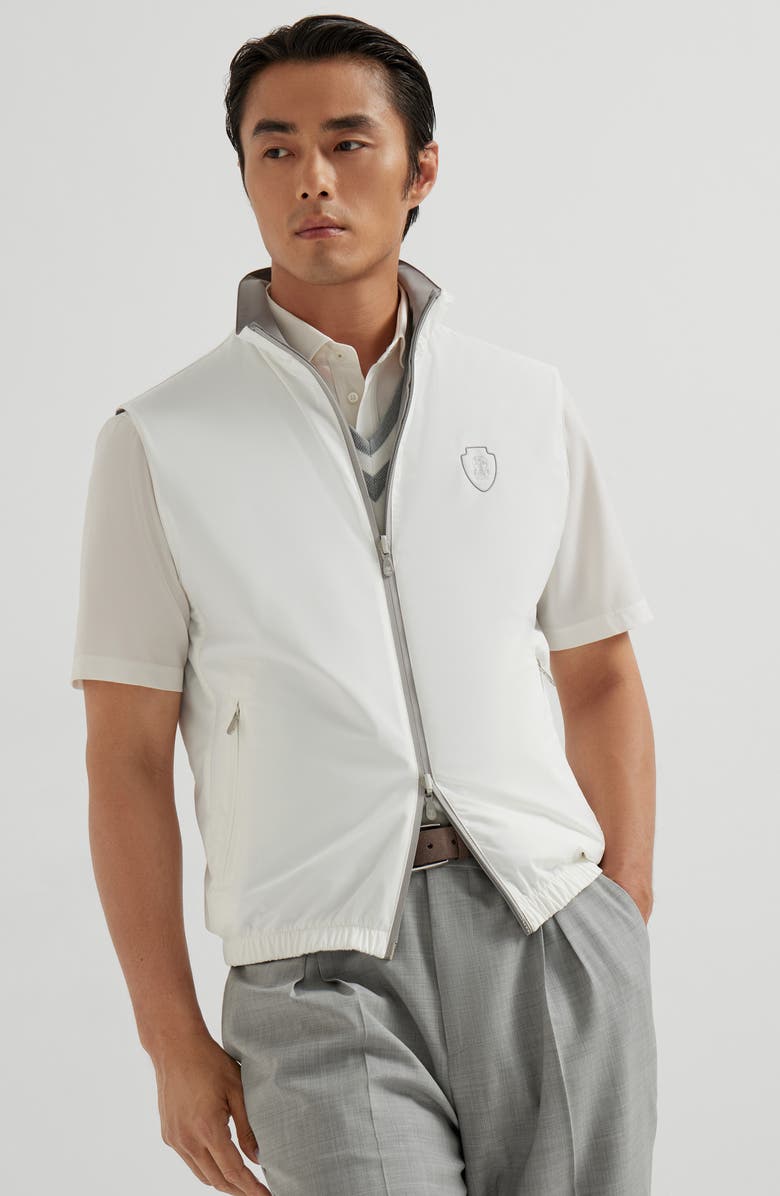 Brunello Cucinelli Reversible nylon vest, Alternate, color, White