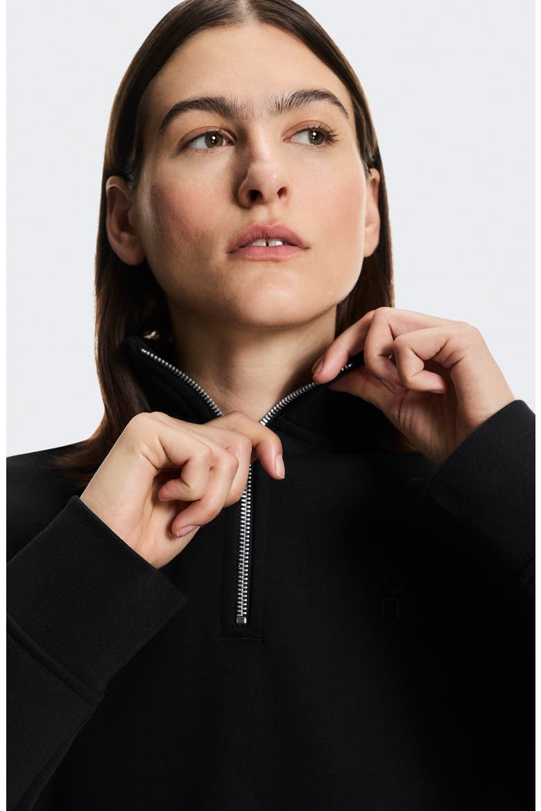 Club Collective Quarter Zip Sweatshirt, Alternate, color, BLACK