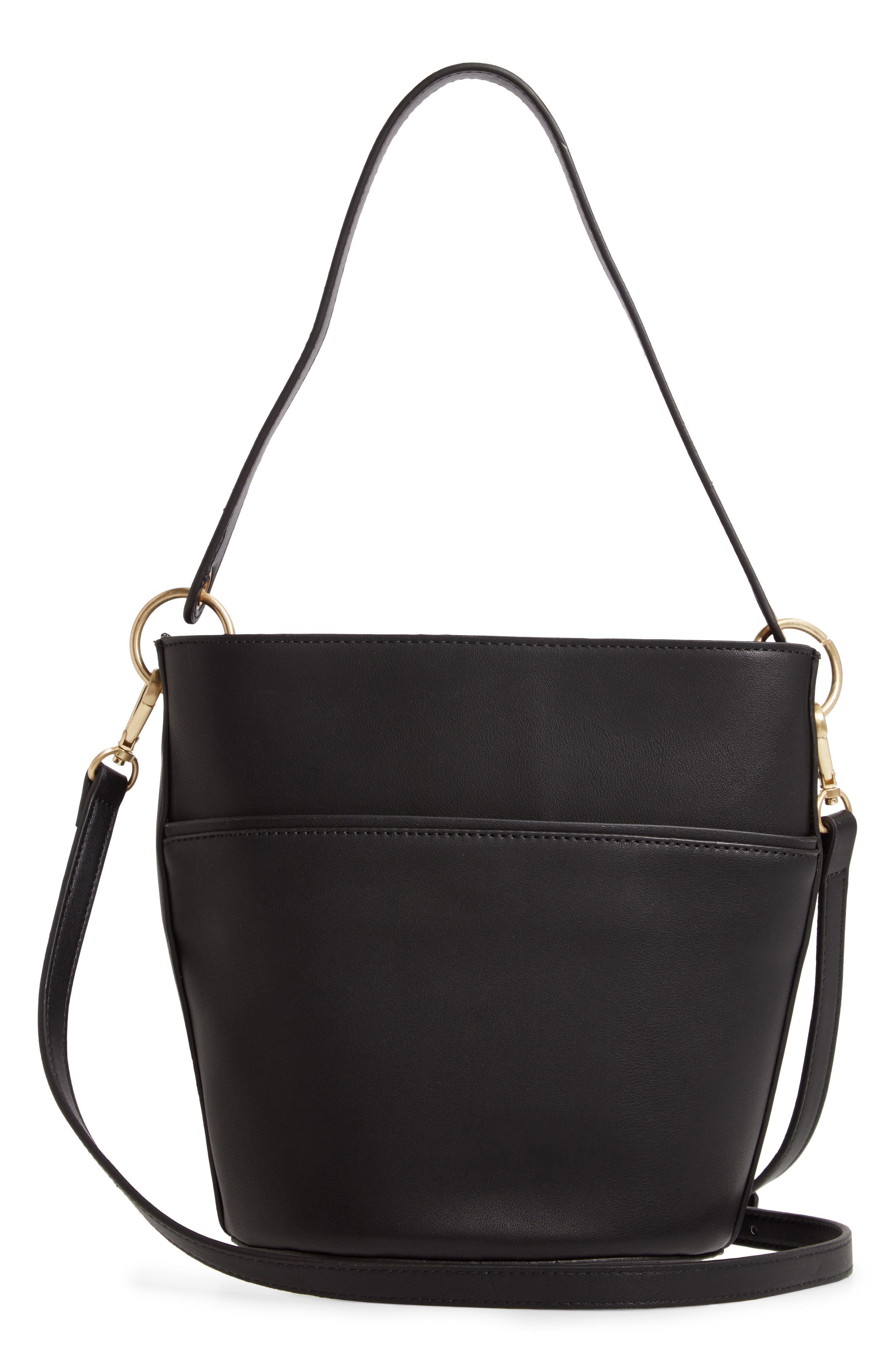 Sole Society Faux Leather Bucket Bag, Alternate, color, 