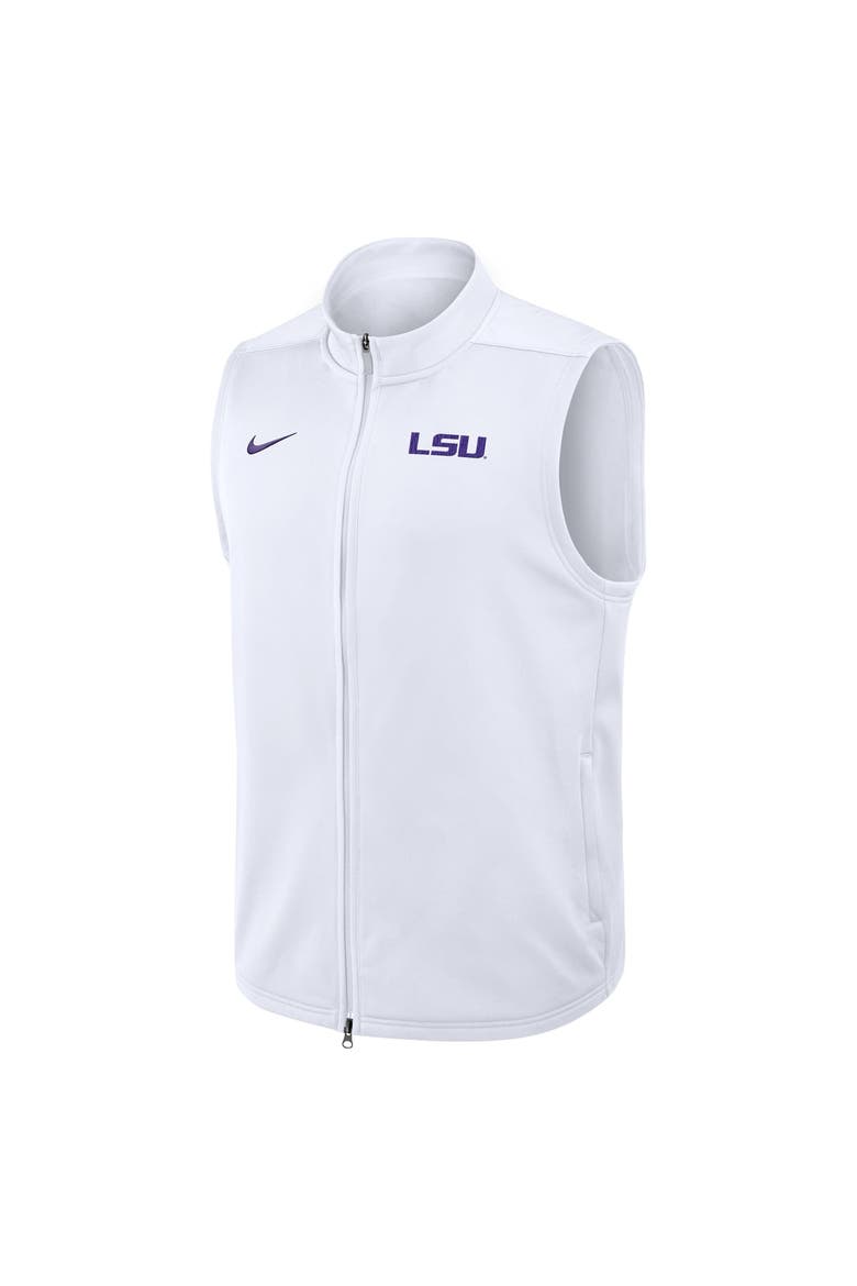 Men's Nike White LSU Tigers Primetime Victory Therma-FIT Full-Zip Vest, Alternate, color, White
