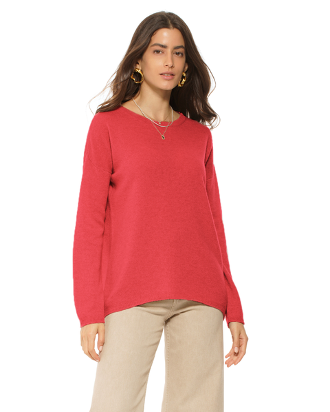 Lightweight Oversized Pure Cashmere Boatneck Sweater