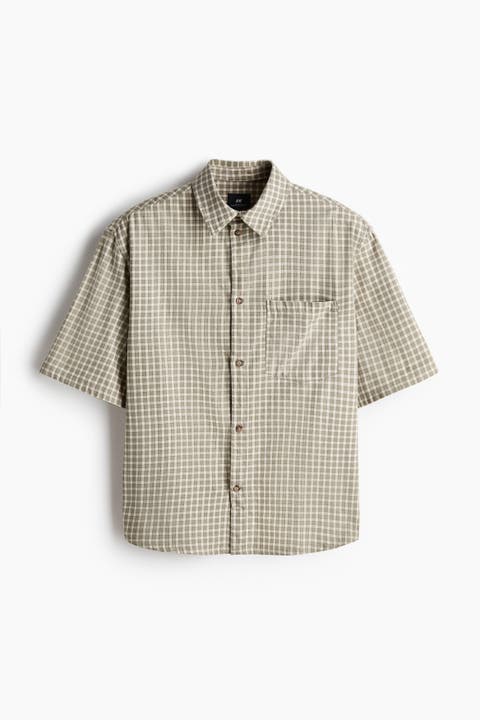 Relaxed Fit Short-sleeved Cotton Shirt
