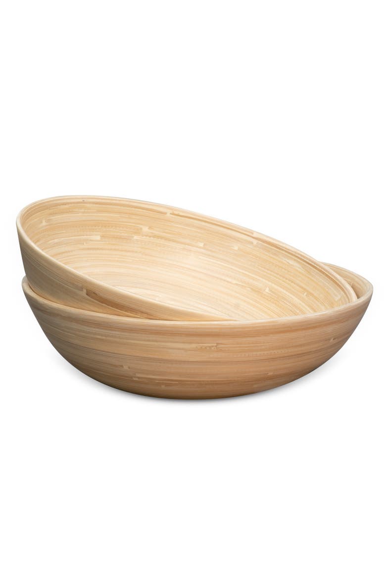 Salad Bowl Set, 12 Inch x 2, Main, color, Natural