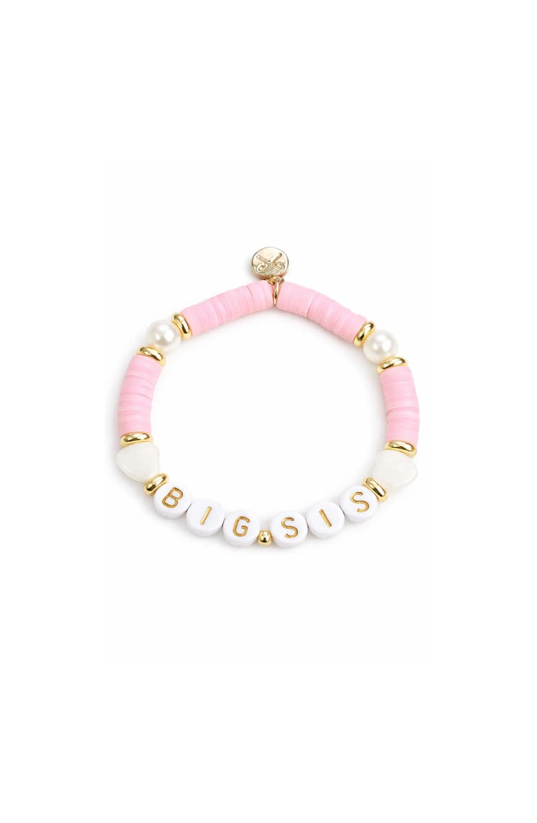 Bits & Bows Big & Lil Sis Bracelet Set, Alternate, color, Pink/White