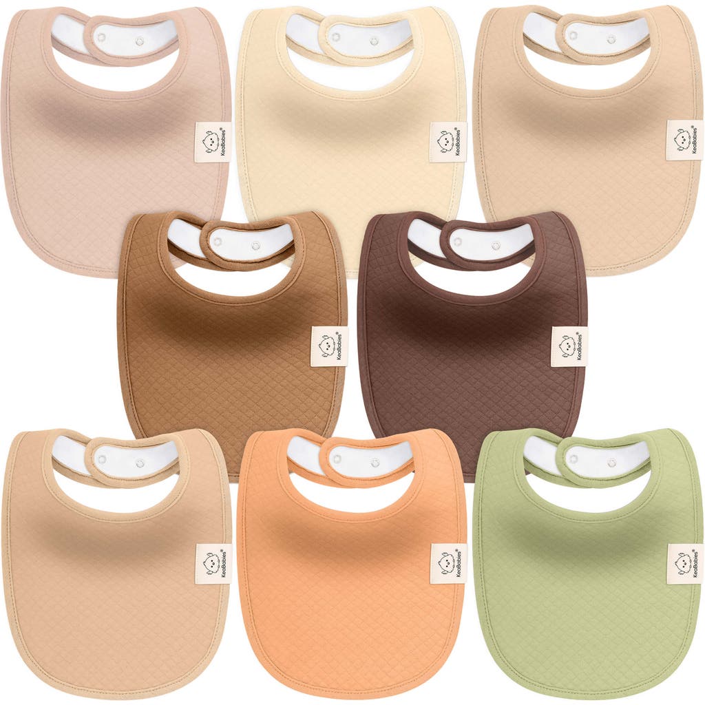 Keababies 8-pack Quin Drool Bibs In Driftwood
