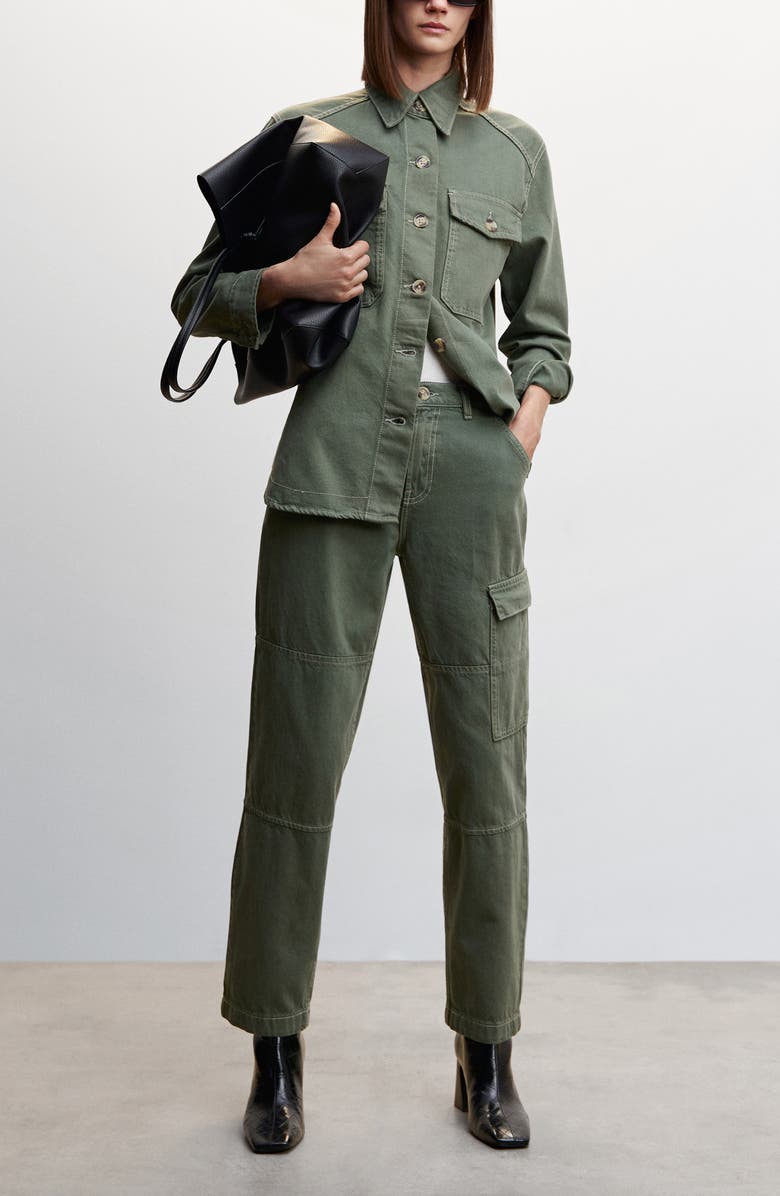 MANGO Mid Rise Straight Leg Cargo Jeans, Alternate, color, 