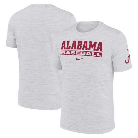 Men's Nike Ash Alabama Crimson Tide Velocity Baseball Wordmark Stack Performance T-Shirt