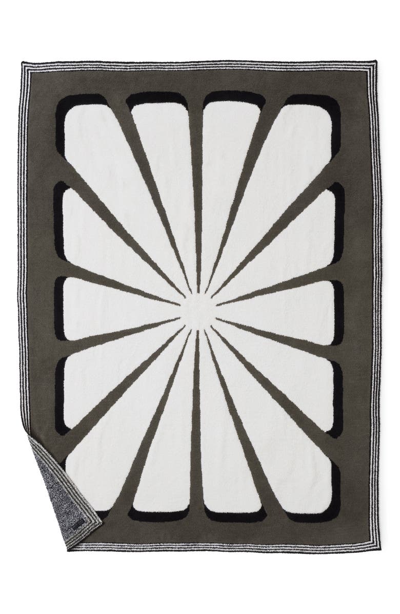 Barefoot Dreams<sup>®</sup> Floral Sunburst CozyChic<sup>®</sup> Throw Blanket, Alternate, color, Khaki Green Multi