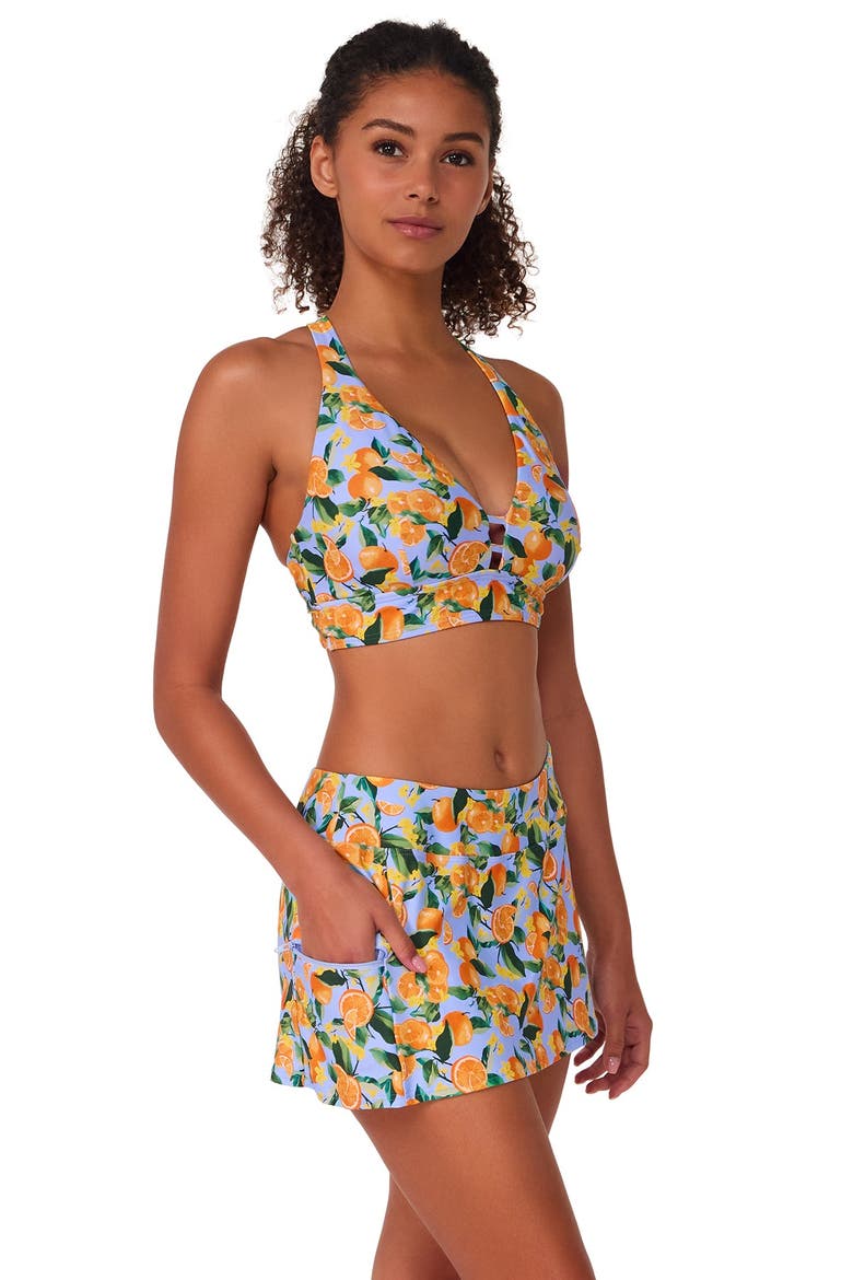 Sporty Swim Skirt Bottoms, Alternate, color, Clementine