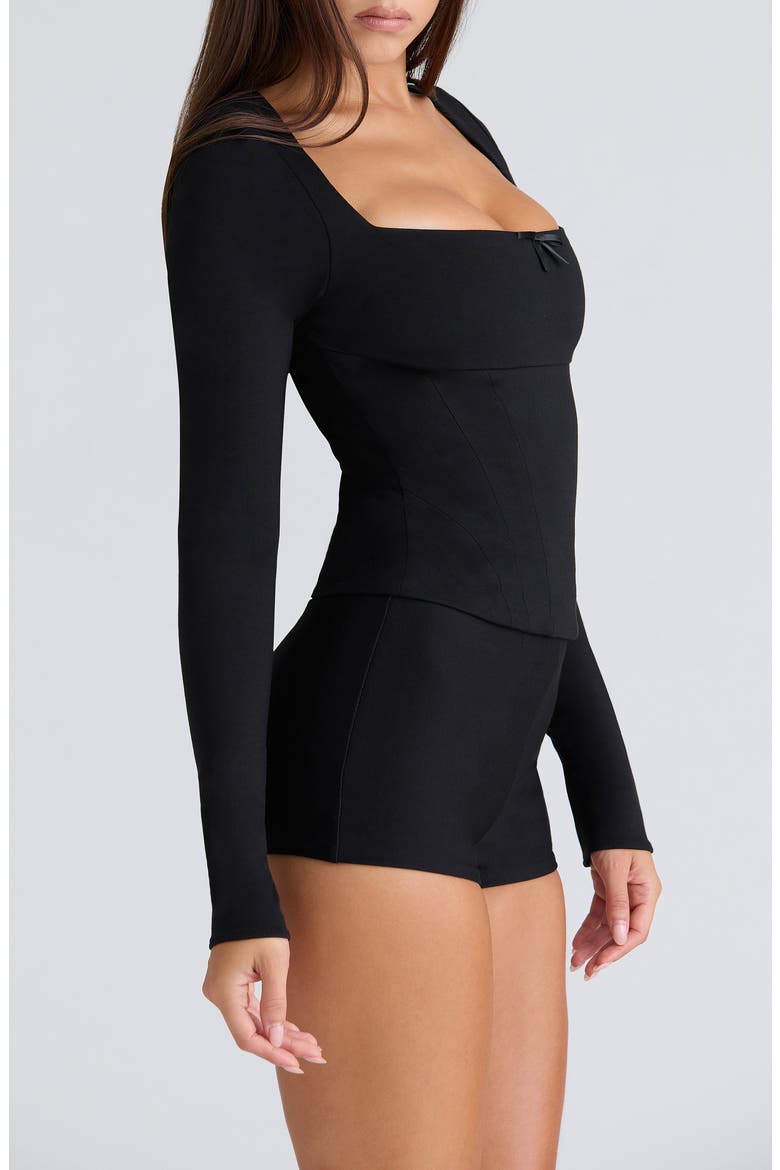 Bow Corset Top, Alternate, color, BLACK