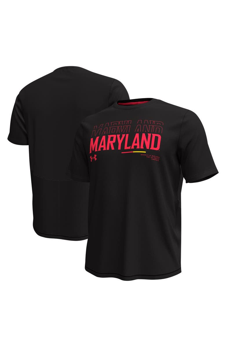 Under Armour Men's Under Armour Black Maryland Terrapins Sideline Knockout T-Shirt, Main, color, 