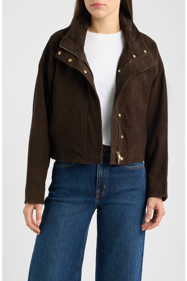 Ryder Suede Jacket, Main, color, BITTER BROWN