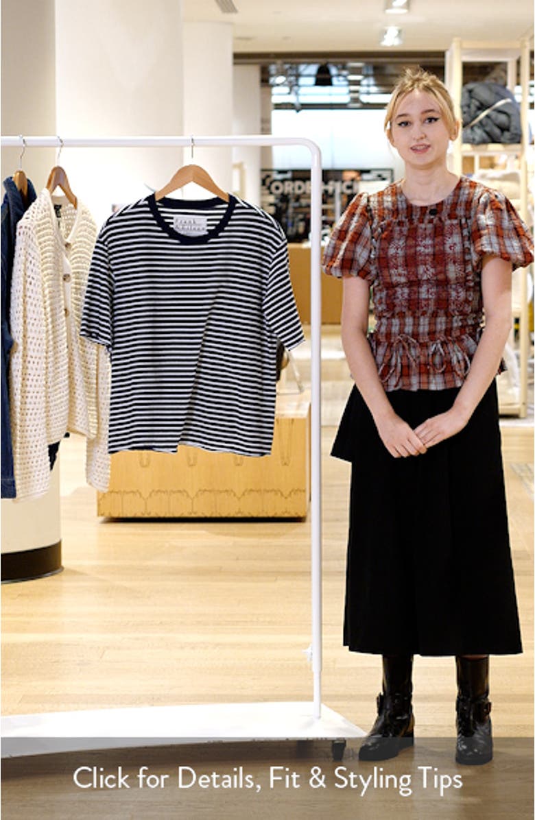 Perry Stripe Cotton Crewneck T-Shirt, sales video thumbnail