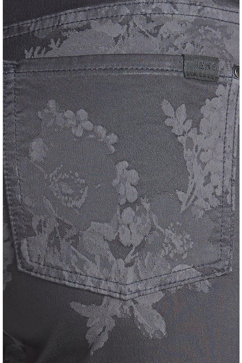 Jen7 Floral Jacquard Skinny Pants, Alternate, color, CHARCOAL NIGHTFALL FLORAL