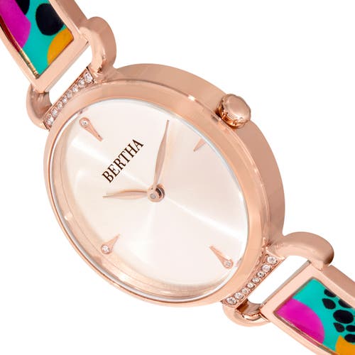 Bertha Katherine Enamel-designed Bracelet Watch In Gold