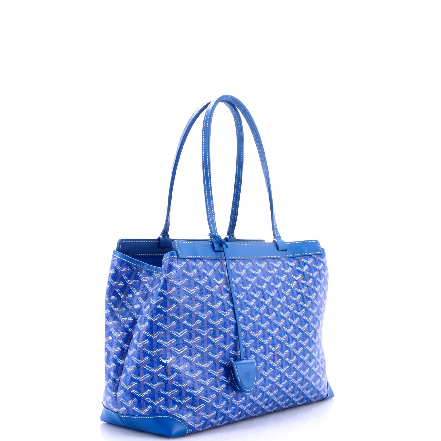 Pre-Owned Goyard Bellechasse Bag Coated Canvas PM, Alternate, color, Blue