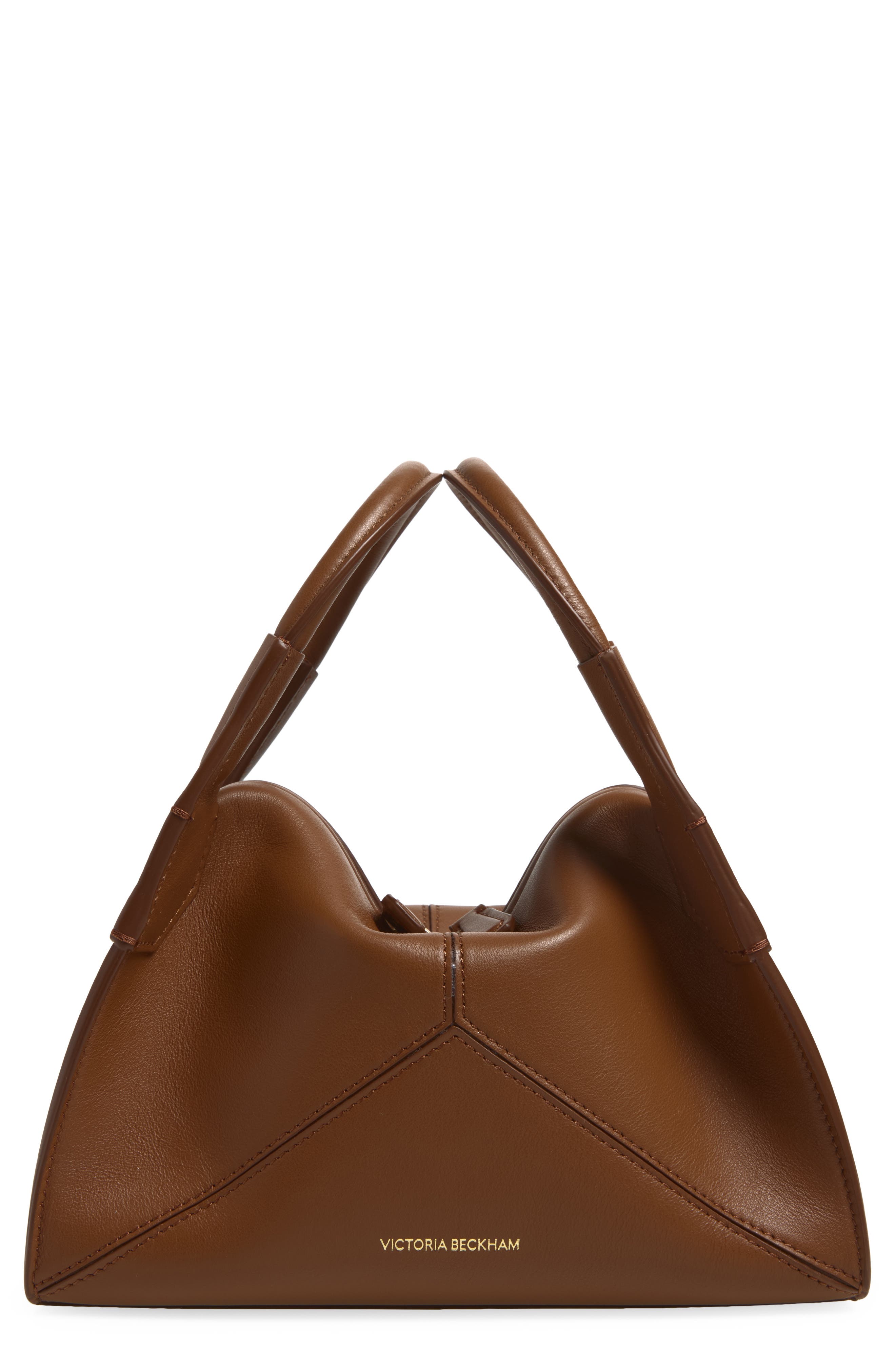 Mini Victoria Plié Handbag, Main, color, DARK TAN