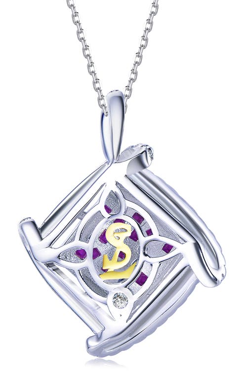 Suzy Levian Cubic Zirconia Cushion Pendant Necklace