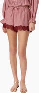 CAMI NYC Cassandra Mid Rise Lace Trim Gingham Shorts