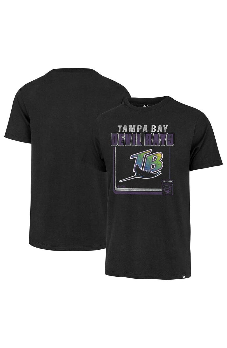 '47 Men's '47 Black Tampa Bay Rays Cooperstown Collection Borderline Franklin T-Shirt, Main, color, Black