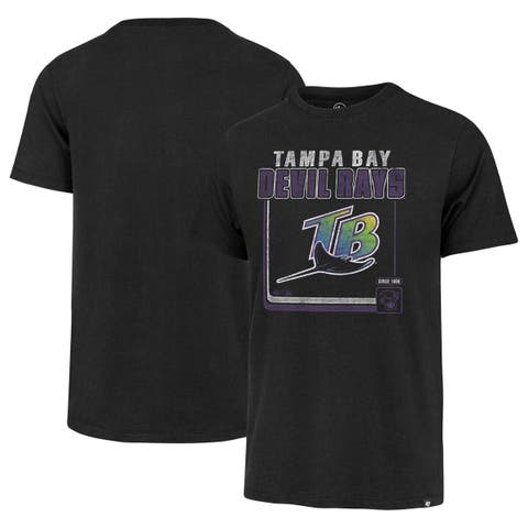 Men's '47  Black Tampa Bay Rays Cooperstown Collection Borderline Franklin T-Shirt