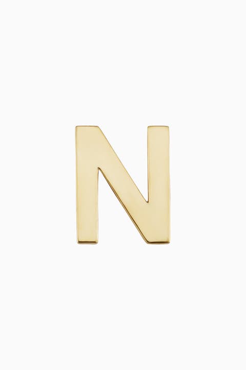 14K Gold Initial Reaction Single Stud